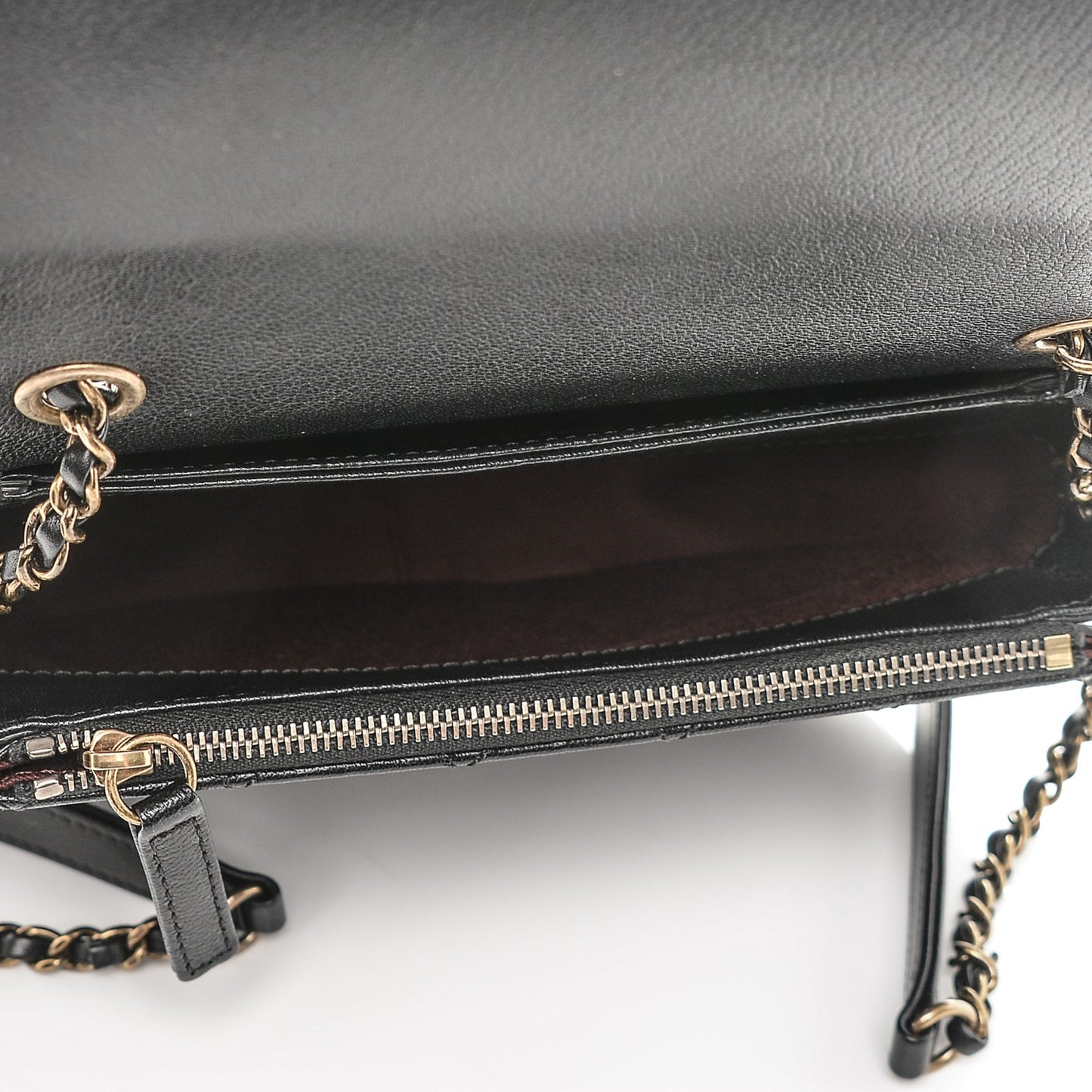 Shiny Calfskin Goatskin Quilted Small Coco Curve Messenger Flap Black