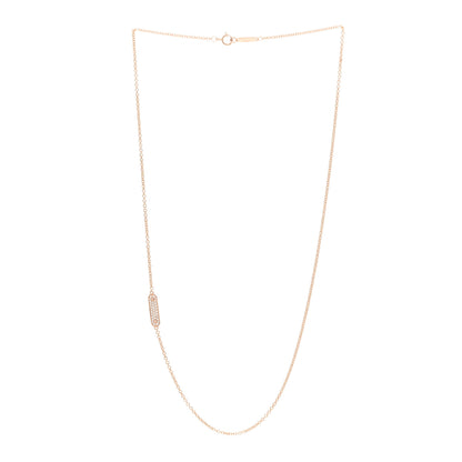 Tiffany 18K Rose Gold Diamond Tag Chain Necklace 2 of 4