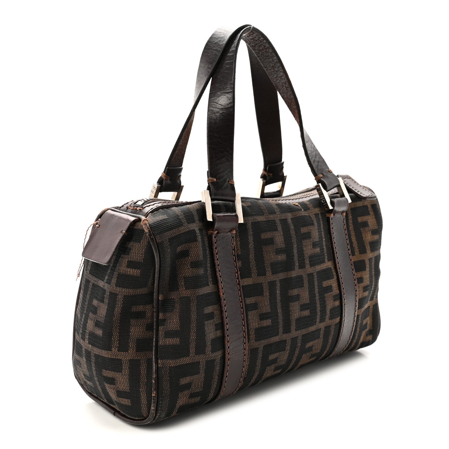 Fendi Zucca Mini Boston Satchel Tobacco 3 of 9