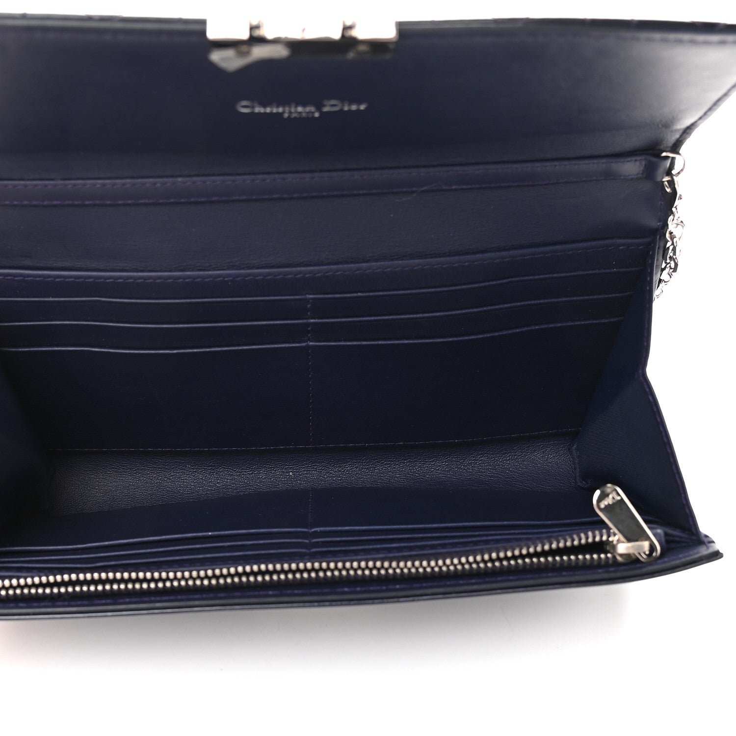 Christian Dior Patent Cannage Miss Dior Chain Wallet Purple 5 of 8