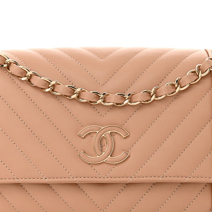 Chanel Calfskin Quilted Medium Daily Chevron Flap Beige 8 of 12