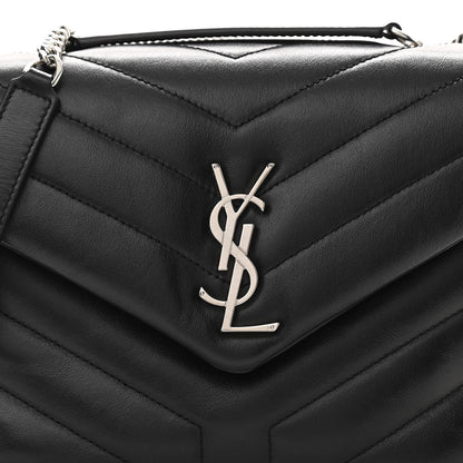 Saint Laurent Calfskin Y Quilted Monogram Small Loulou Chain Satchel Black 6 of 8