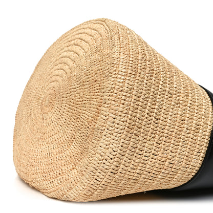 Celine Raffia Calfskin Basket Bag Natural Black 11 of 11