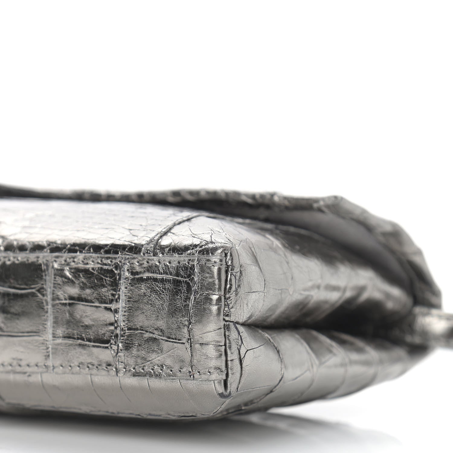 Nancy Gonzalez Metallic Crocodile Clutch Silver 9 of 11