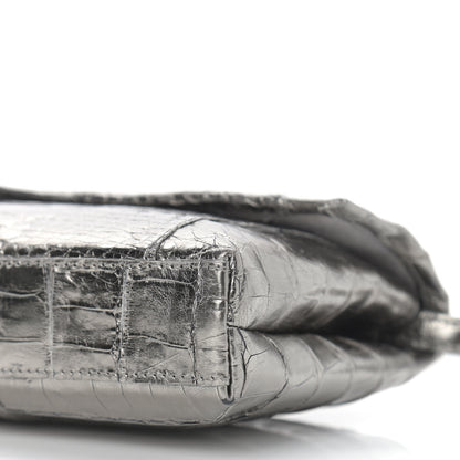 Nancy Gonzalez Metallic Crocodile Clutch Silver 9 of 11