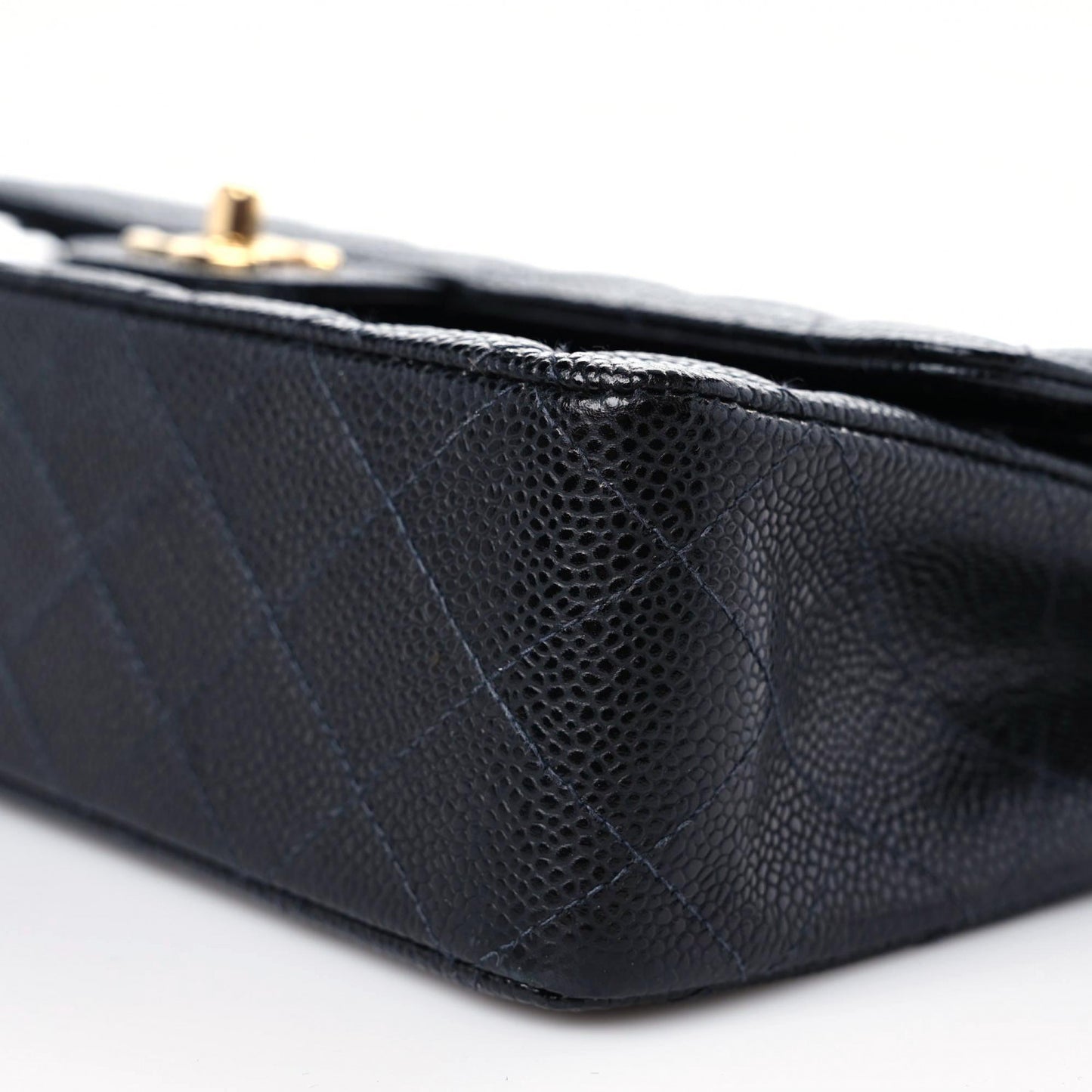 Caviar Quilted Medium Double Flap Black