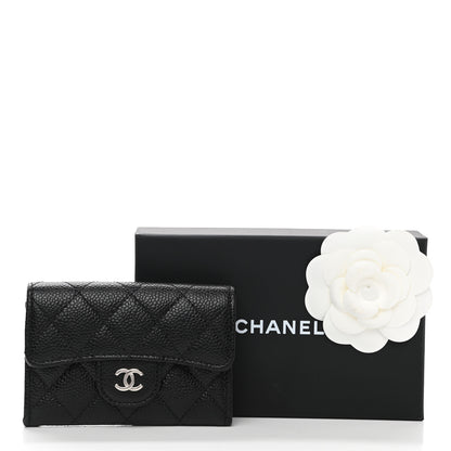 Chanel Caviar Quilted Flap Card Holder Wallet Black 9 of 9