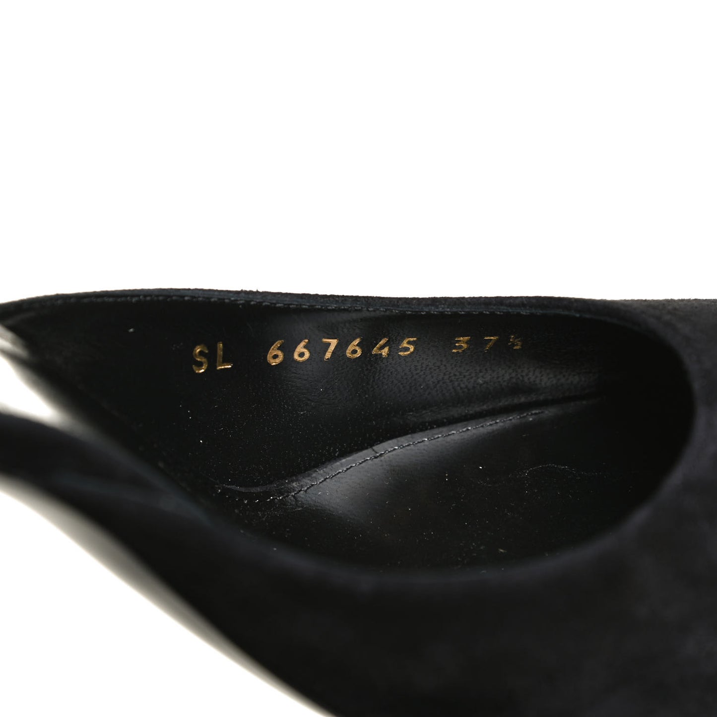 Suede Chain Trim Pumps 37.5 Black