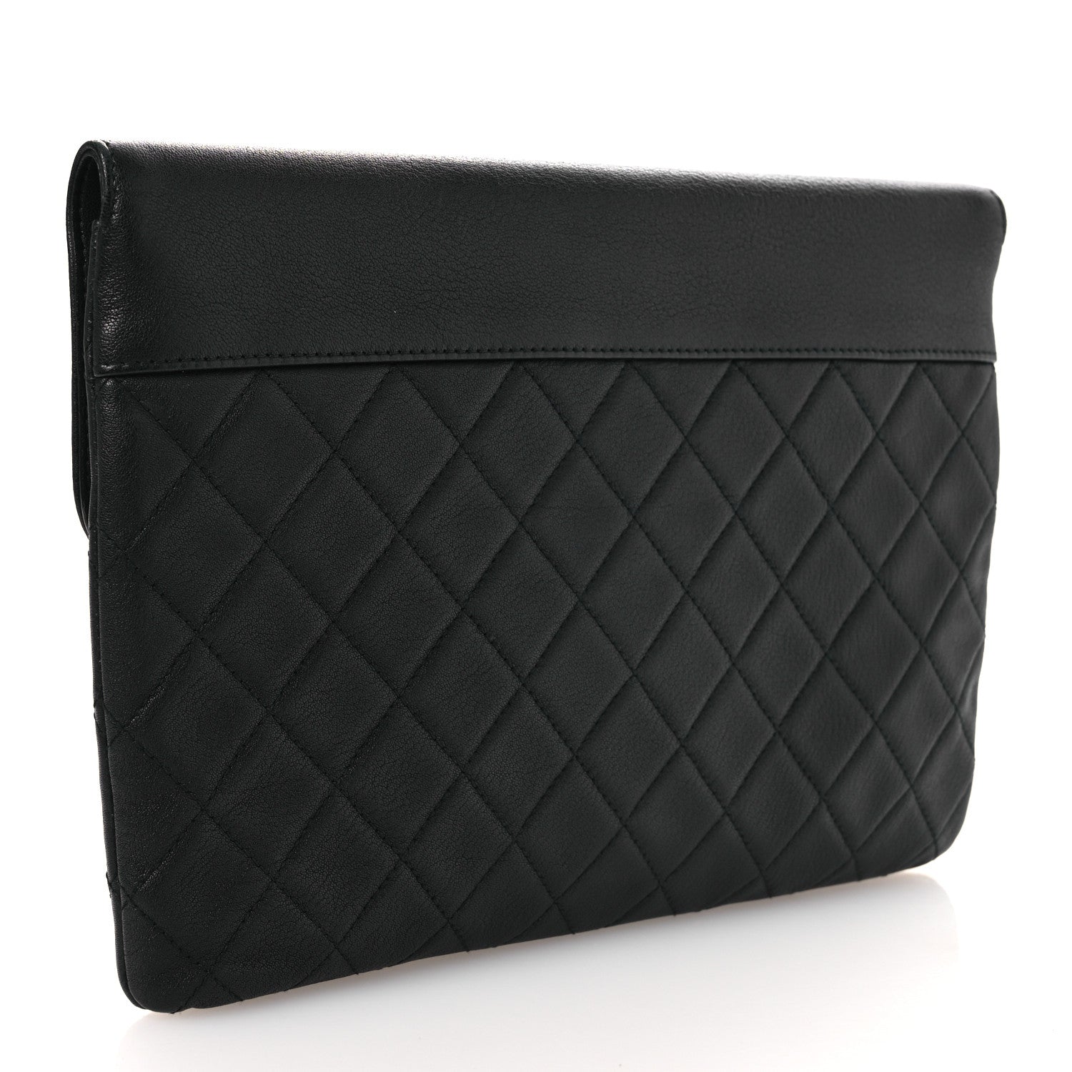 Chanel Grained Calfskin Quilted CC Box Pouch Black 3 of 11