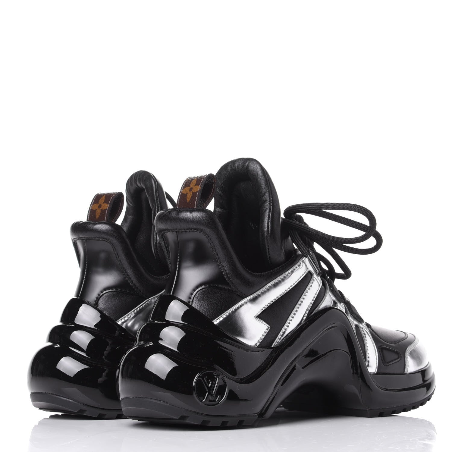 Louis Vuitton Patent LV Archlight Sneakers 36 Black Silver 4 of 11