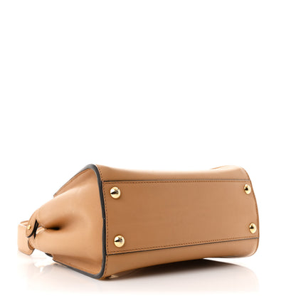 Fendi Vitello Seta Canvas FF Embroidered Mini Peekaboo Iconic Satchel Miele Scuro Poudre 4 of 11