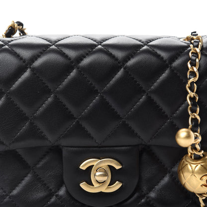 Chanel Lambskin Quilted Mini Pearl Crush Flap Black 11 of 12