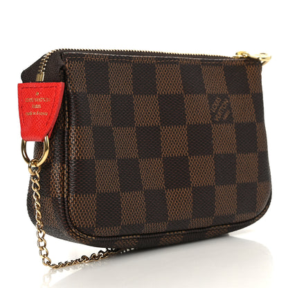 Louis Vuitton Damier Ebene 2019 Christmas Animation Mini Pochette Accessories Red 4 of 9