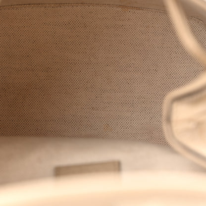 Gucci GG Supreme Monogram Textured Dollar Calfskin Web Mini Chain Drawstring Backpack Beige Mystic White Oatmeal 5 of 13