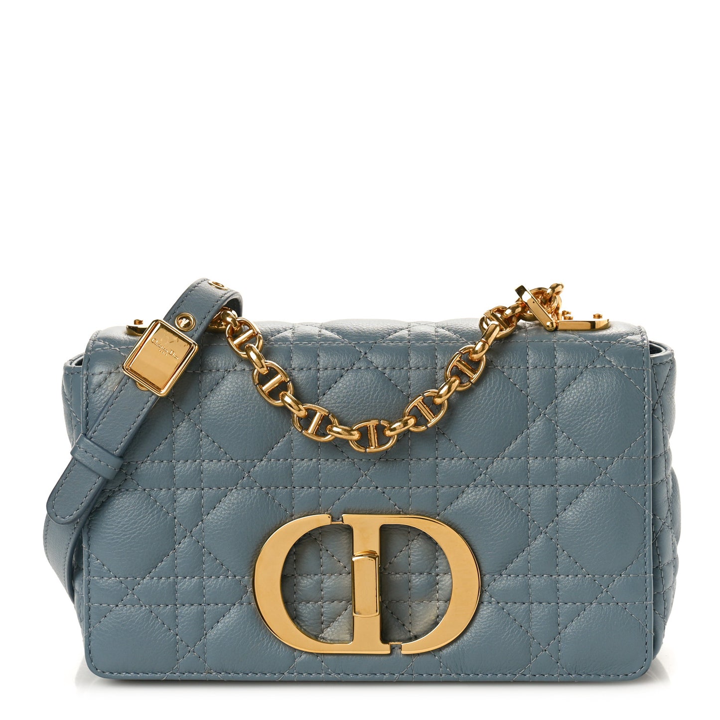 Calfskin Cannage Small Caro Bag Cloud Blue