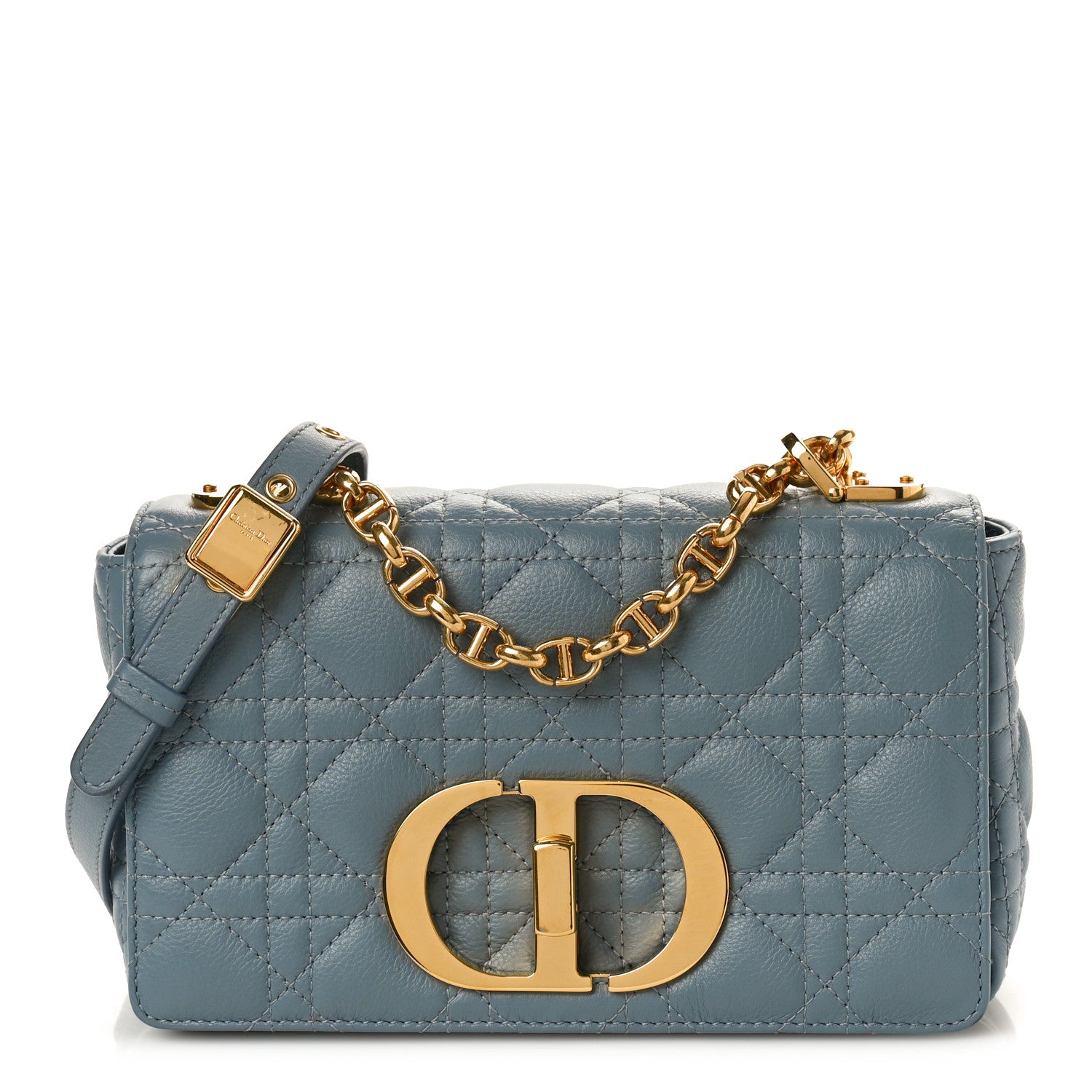 Christian Dior Calfskin Cannage Small Caro Bag Cloud Blue 1 of 10