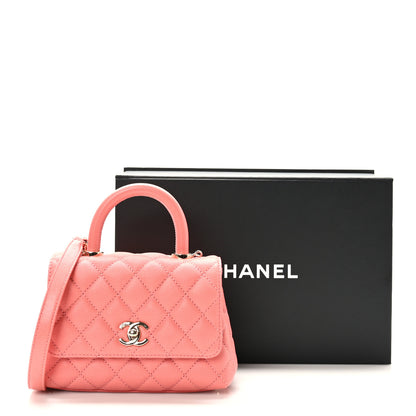 Chanel Caviar Quilted Extra Mini Coco Handle Flap Pink 10 of 10