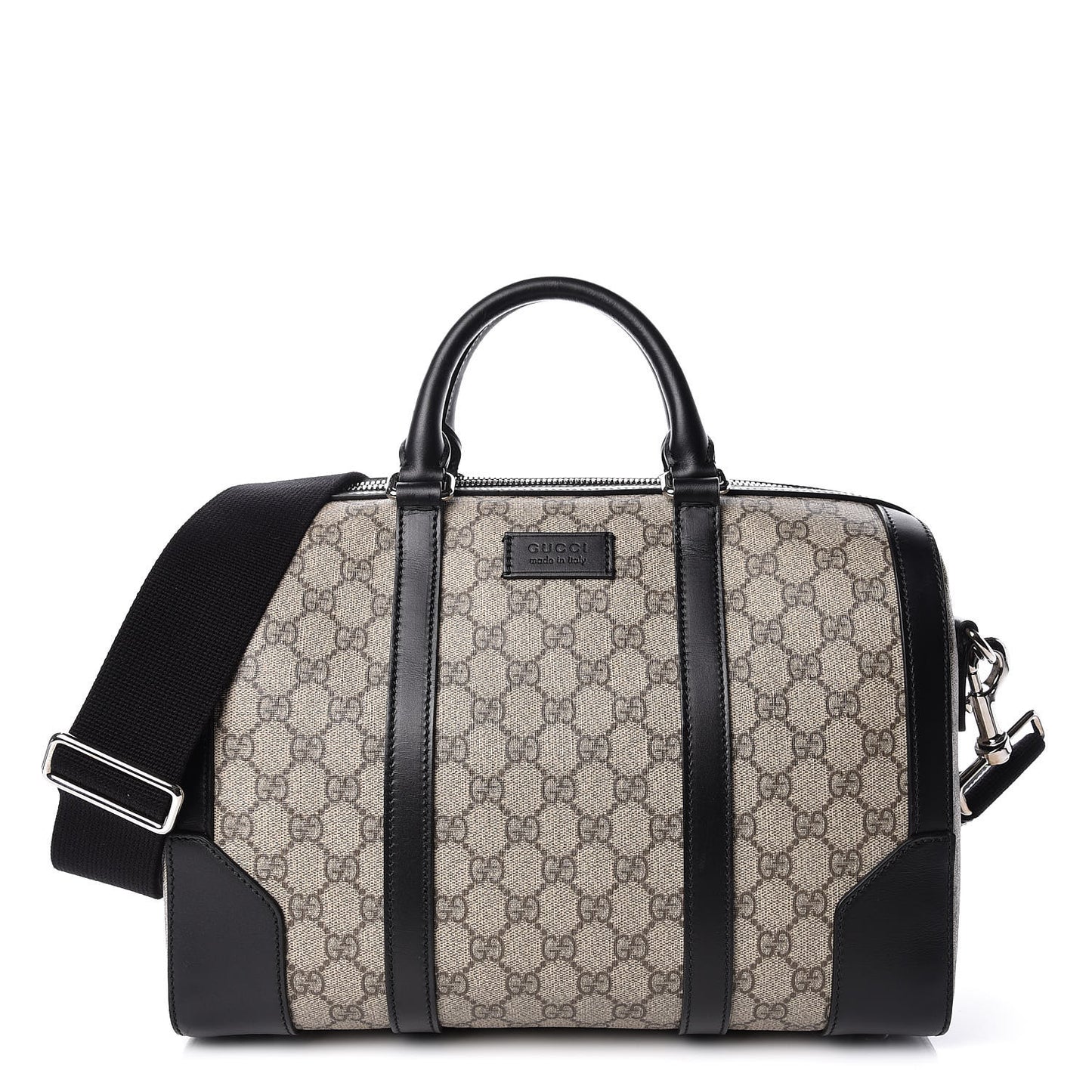 GG Supreme Monogram Medium Duffle Beige Ebony Black