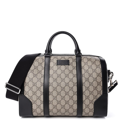 Gucci GG Supreme Monogram Medium Duffle Beige Ebony Black 1 of 14