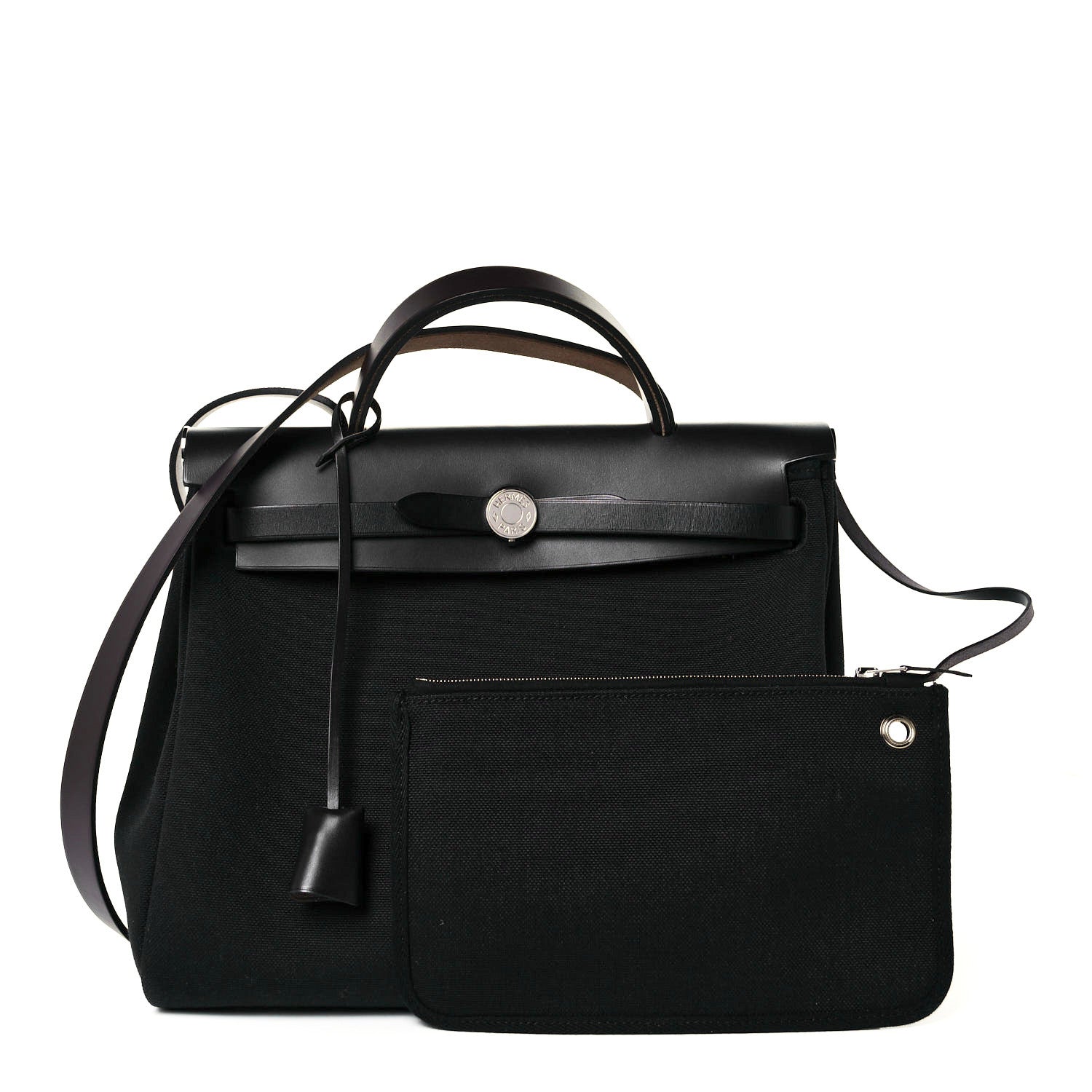 Hermes Military Toile Vache Hunter Herbag Zip PM 31 Black 2 of 11