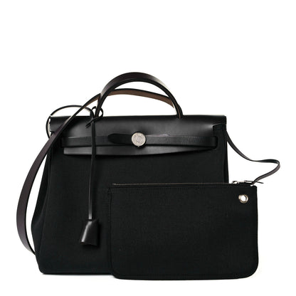 Hermes Military Toile Vache Hunter Herbag Zip PM 31 Black 2 of 11