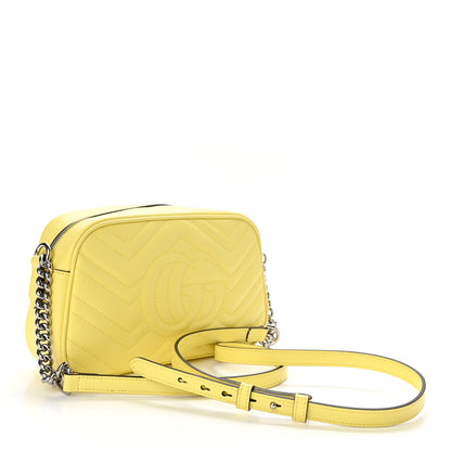 Gucci Calfskin Matelasse Small GG Marmont Chain Shoulder Bag Banana 3 of 10