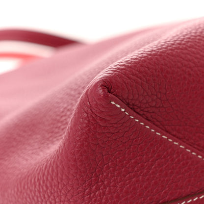 Hermes Taurillon Clemence Double Sens 36 Reversible Tote Rubis Bougainvillea 16 of 16