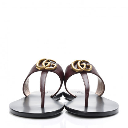 Gucci Calfskin GG Marmont Thong Sandals 36 Vintage Bordeaux 2 of 8