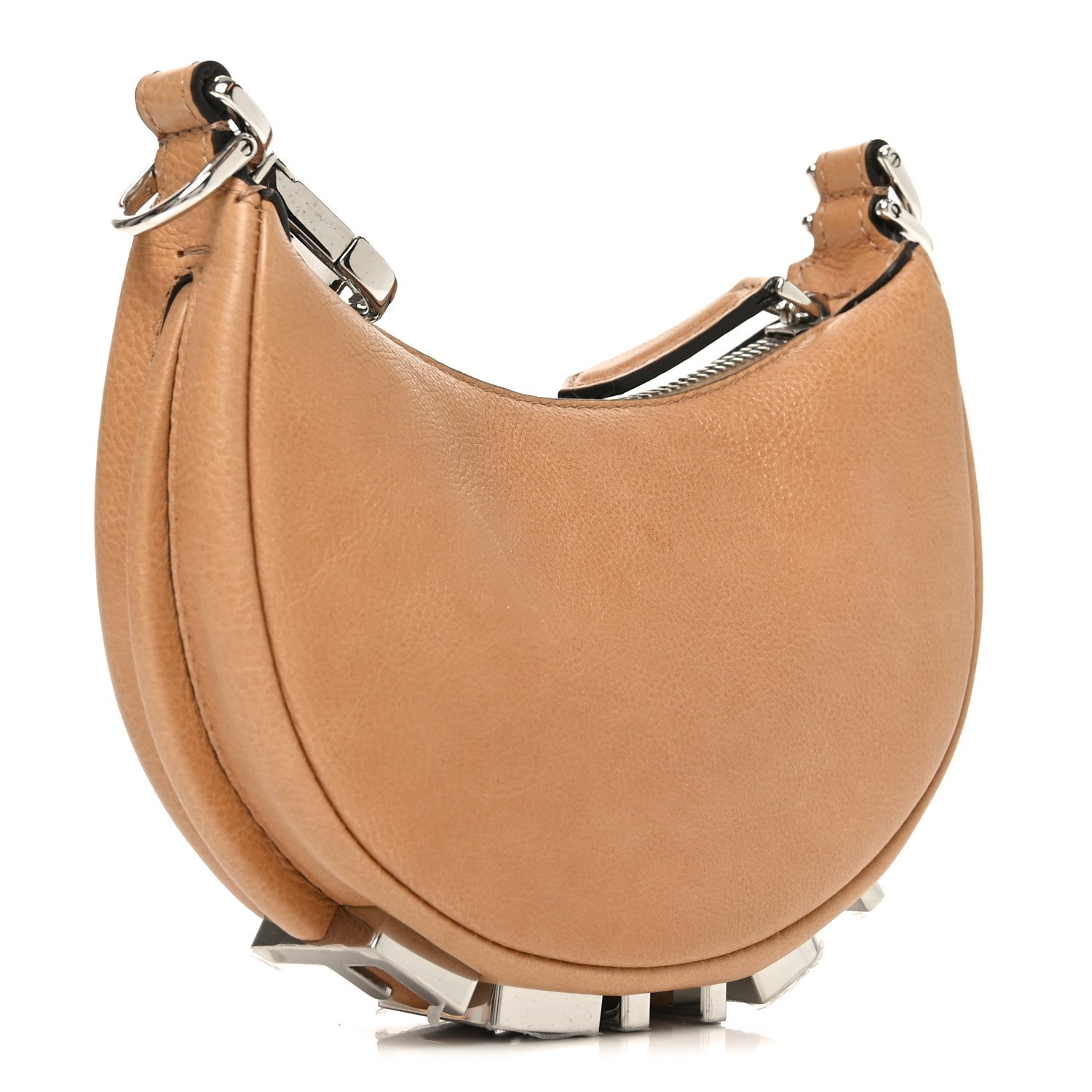 Fendi Vitello Grace Nano Fendigraphy Hobo Charm Miele Scuro 3 of 10