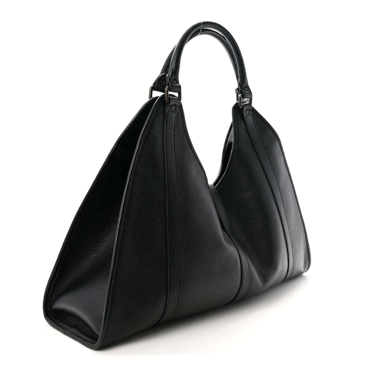 Pebbled Calfskin Large Joy Shoulder Bag Black