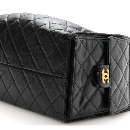 Chanel Shiny Crumpled Calfskin Quilted Medium Chanel 25 Handbag Black 10 of 10