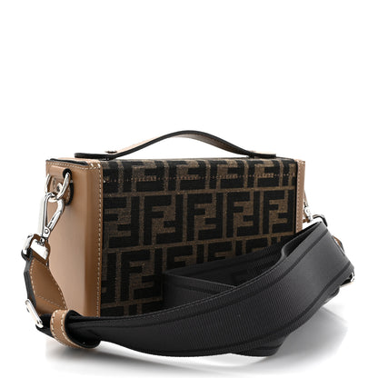 Fendi Recycled Fabric Jacquard Vitello King FF 1974 Baguette Soft Trunk Tobacco Moro Sand 3 of 14