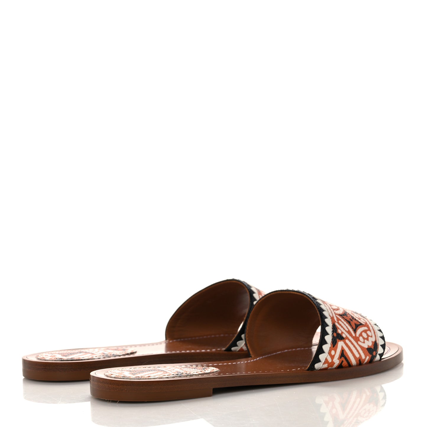 Monogram Crafty Lock It Flat Mule 37.5 Caramel