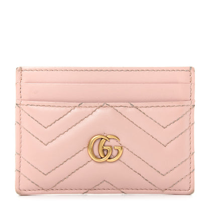 Gucci Calfskin Matelasse GG Marmont Card Holder Perfect Pink 1 of 6