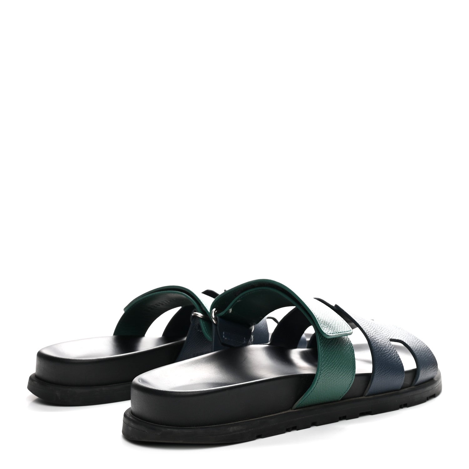 Hermes Epsom Mens Chypre Sandals 41 Bleu Celeste Vert Oyat 5 of 11