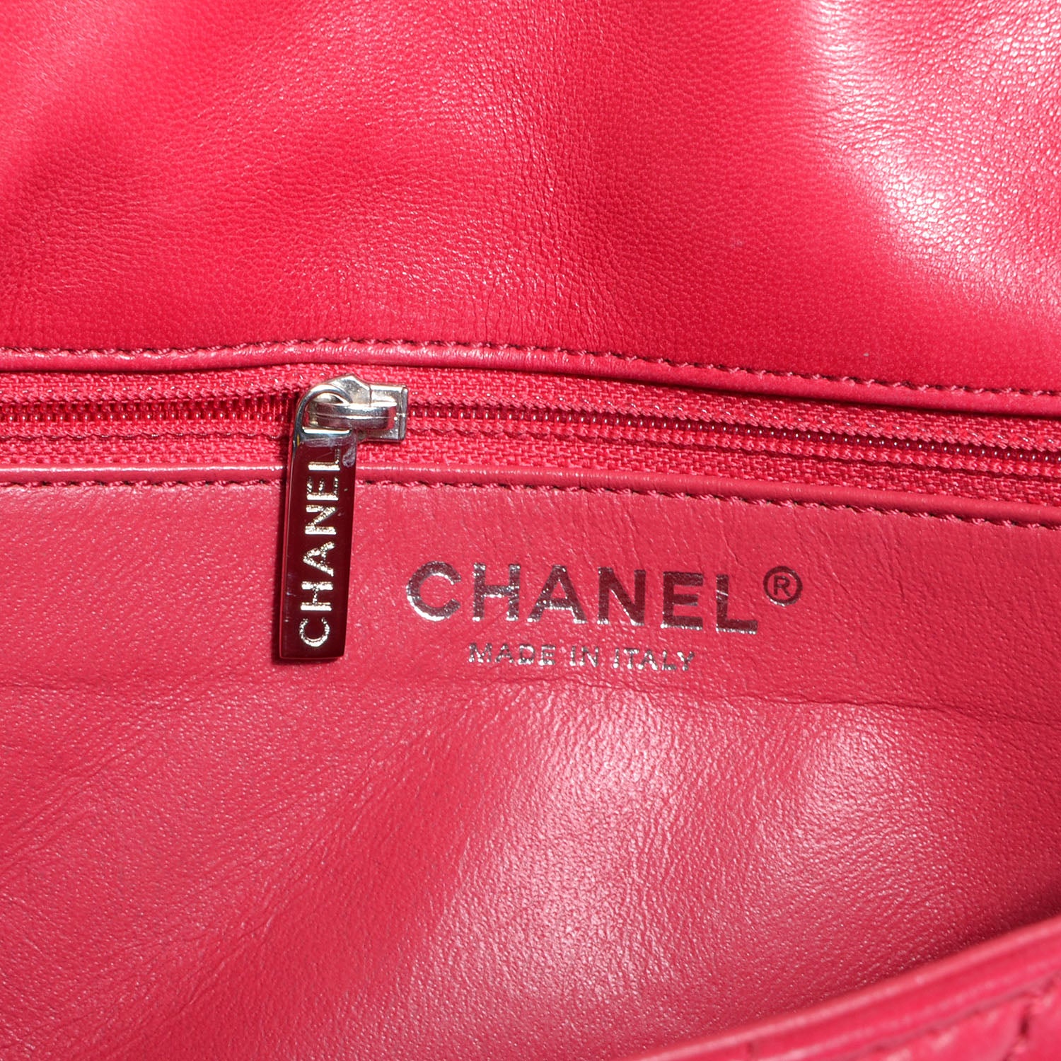 Chanel Lambskin Surpique Chevron Medium Flap Dark Pink 6 of 8