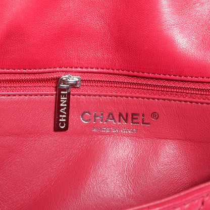 Chanel Lambskin Surpique Chevron Medium Flap Dark Pink 6 of 8