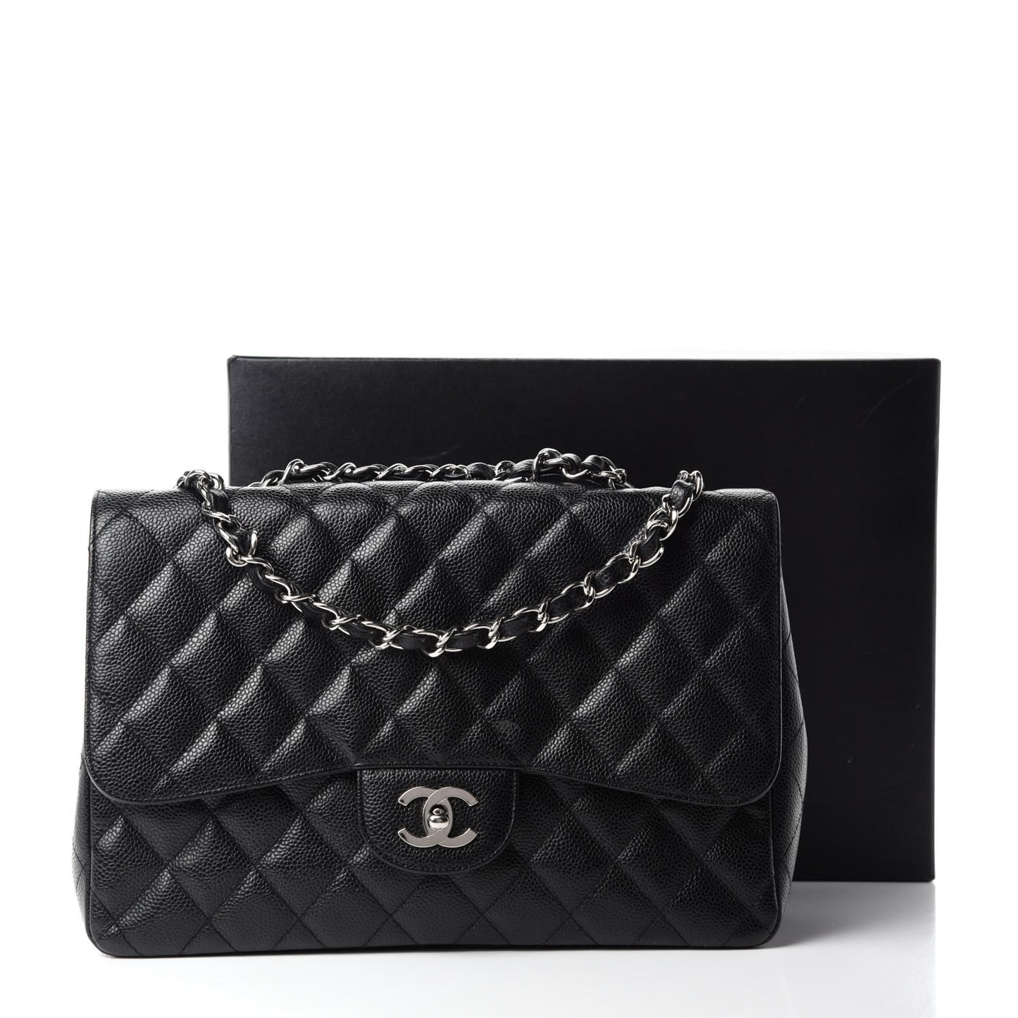 Caviar Quilted Jumbo Single Flap Black