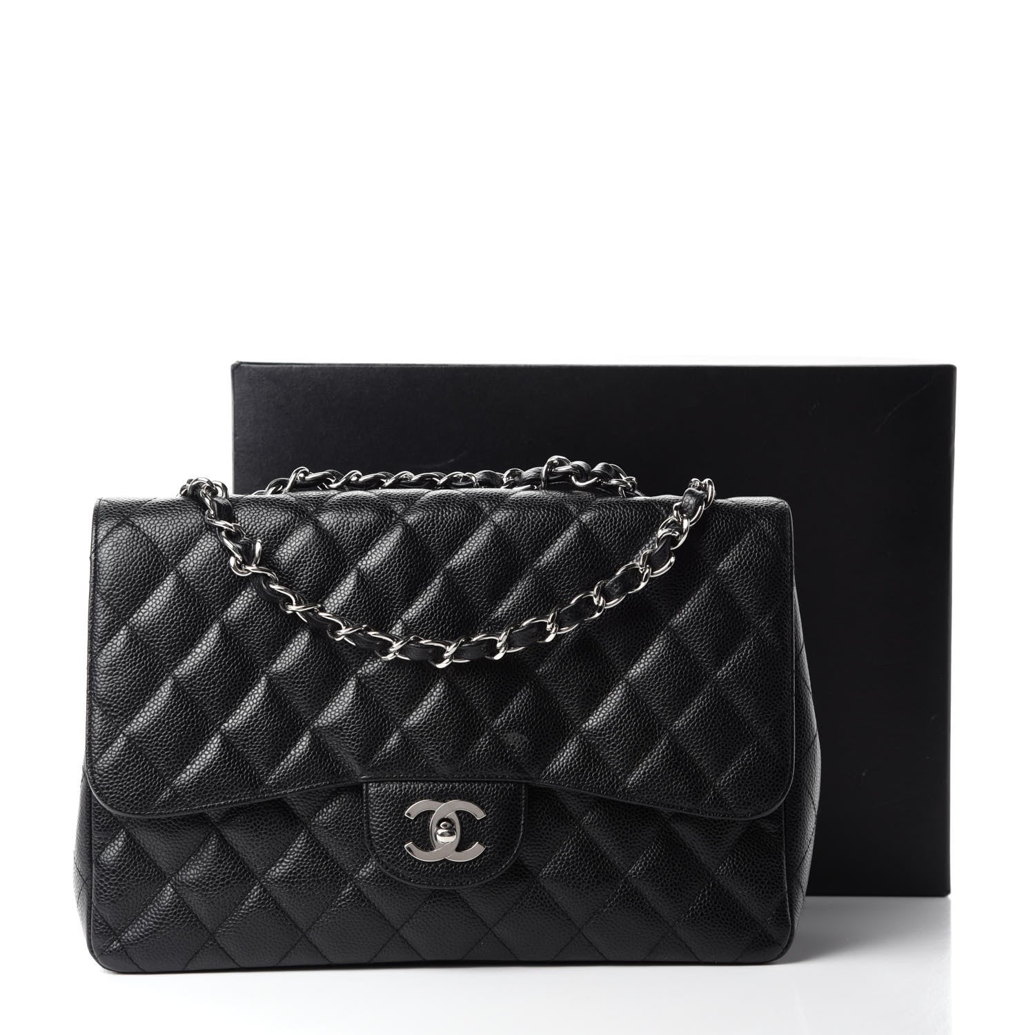Chanel Caviar Quilted Jumbo Single Flap Black 11 of 11