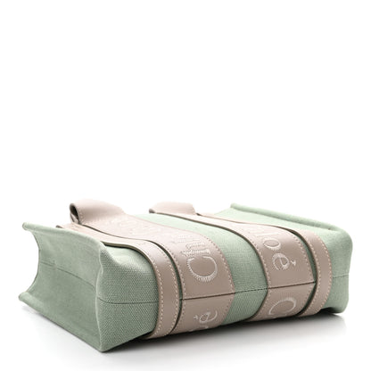 Chloe Cotton Calfskin Small Woody Ribbon Tote Faded Green 4 of 11