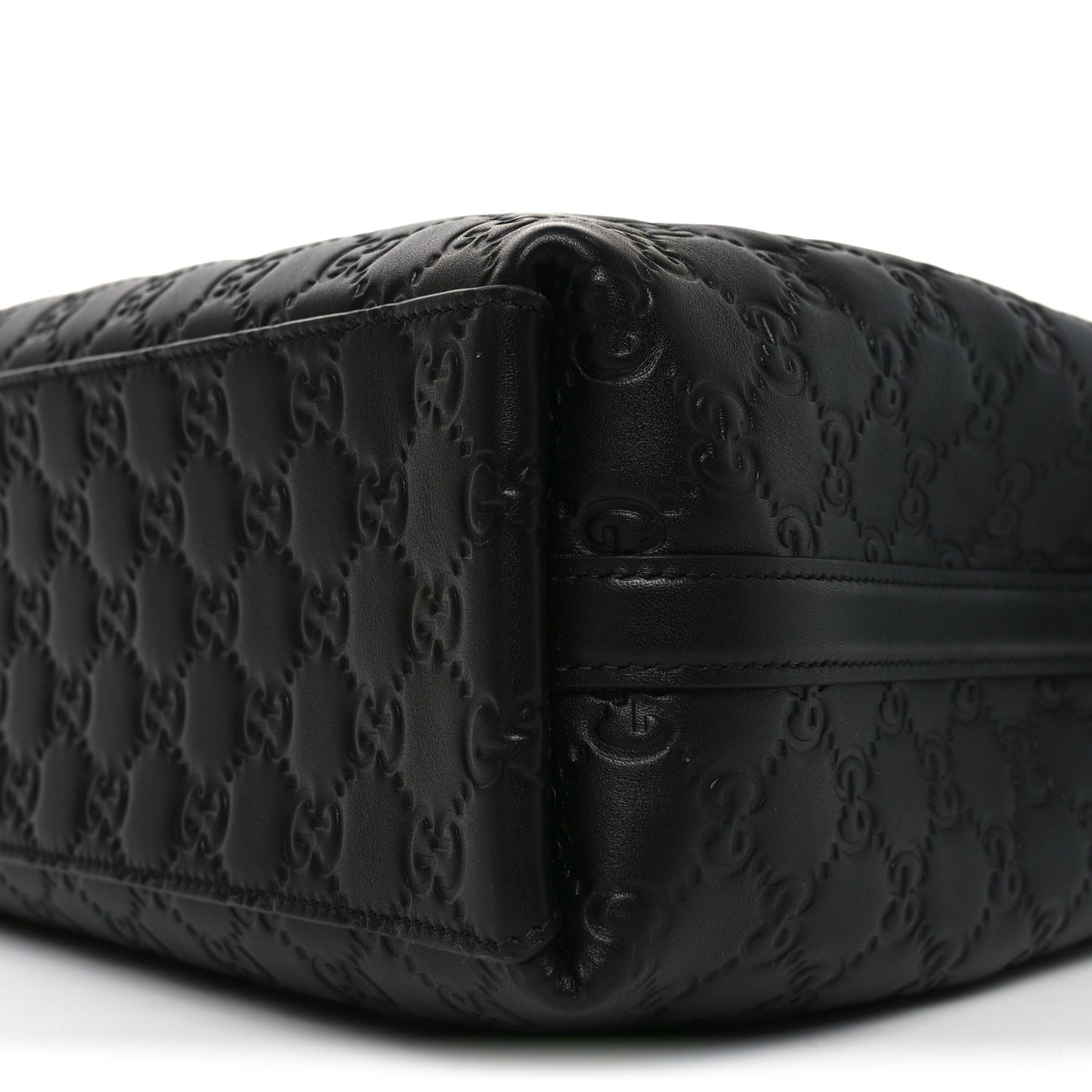 Calfskin GG Monogram Emblem Medium Tote Bag Black