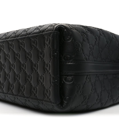 Gucci Calfskin GG Monogram Emblem Medium Tote Bag Black 9 of 9