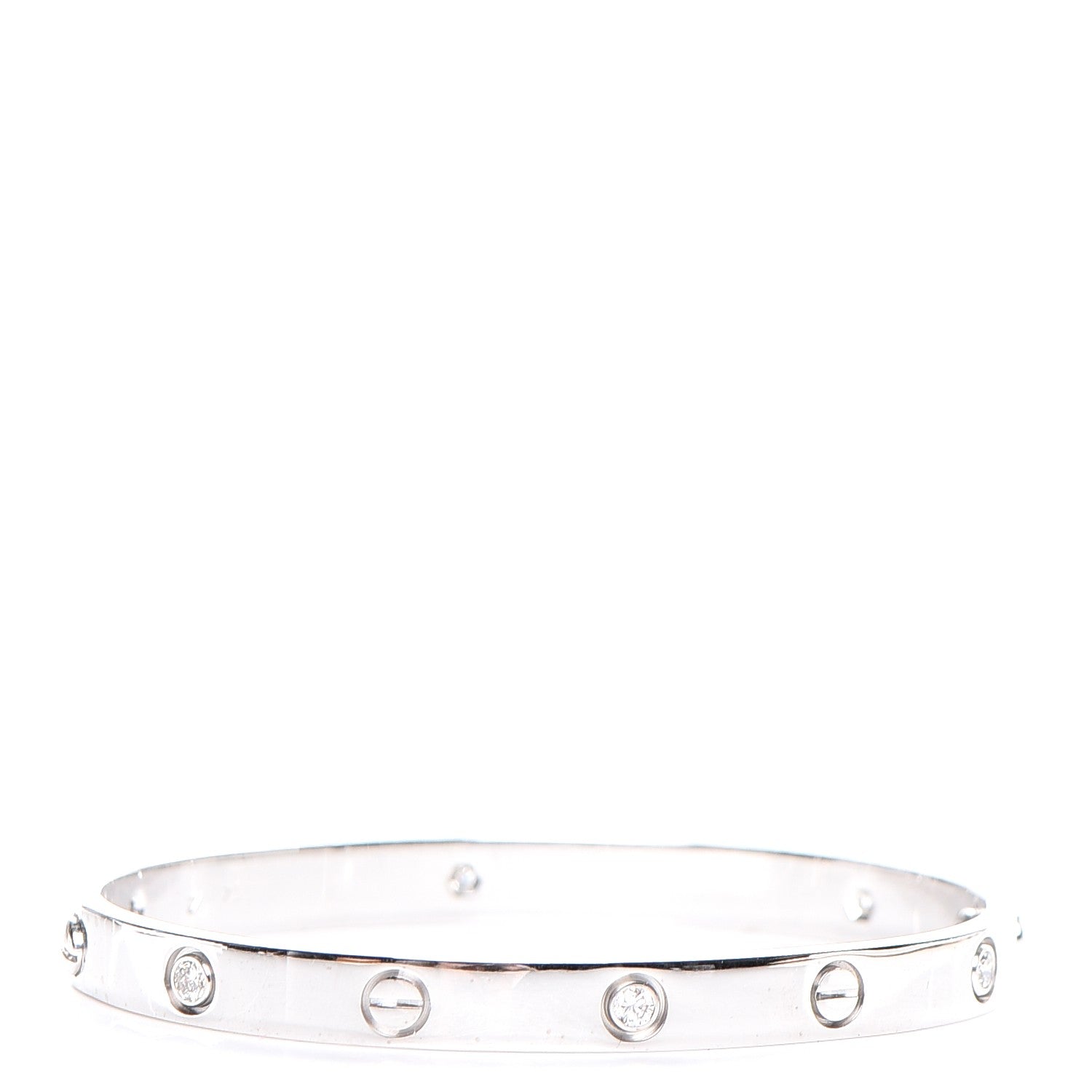 Cartier 18K White Gold 6 Diamond LOVE Bracelet 18 3 of 9