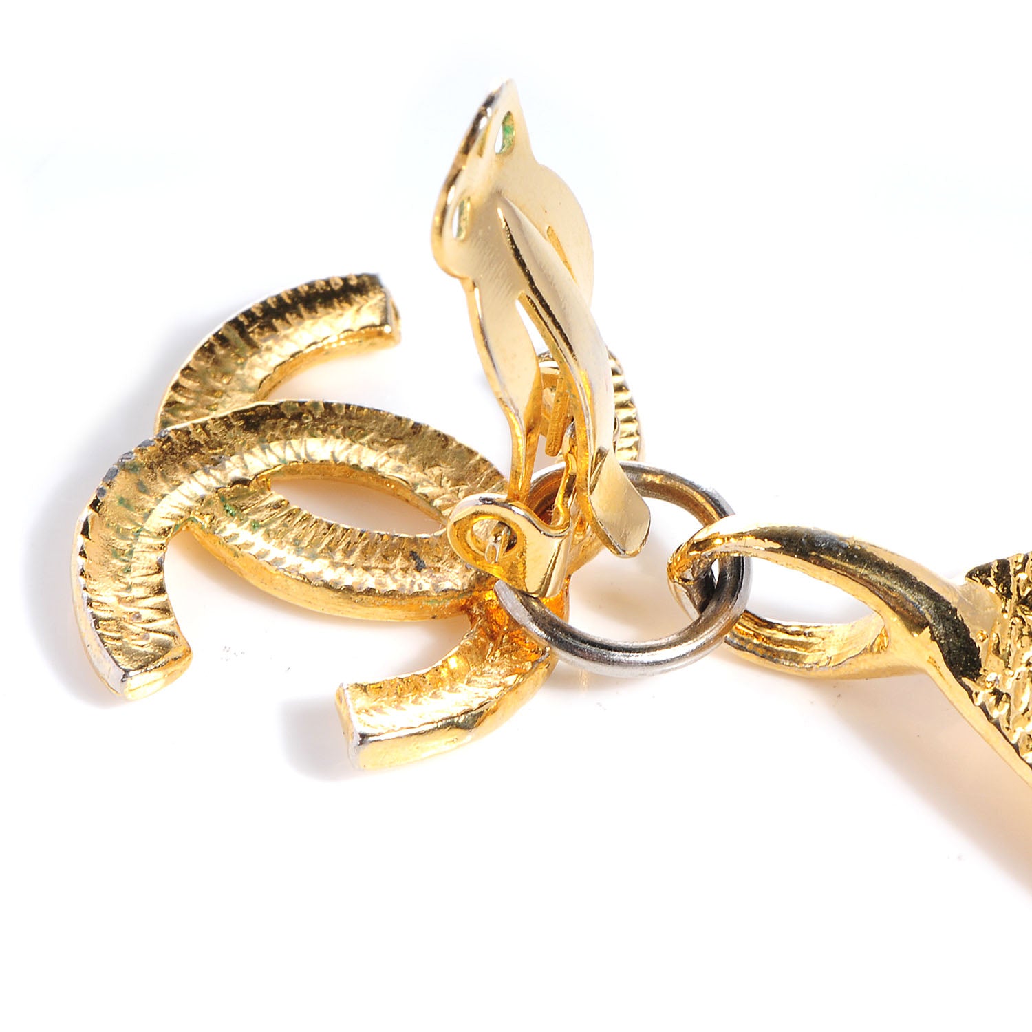 Chanel CC Drop Clip On Earrings Gold 5 of 7