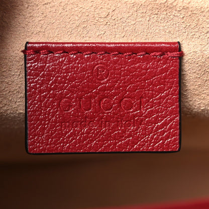 Gucci Vintage Effect Calfskin Matelasse Diagonal Mini Torchon GG Marmont Top Handle Shoulder Bag Black Romantic Cherry 6 of 9