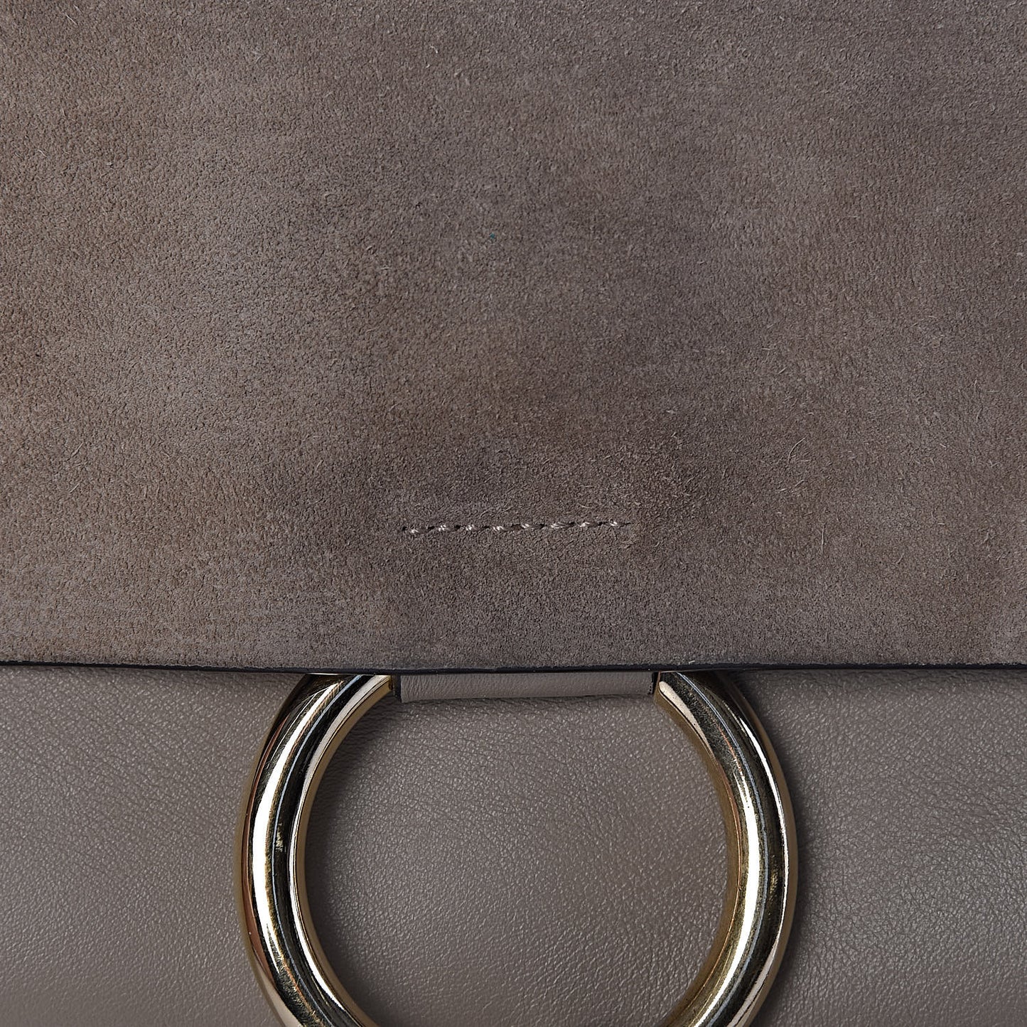 Suede Calfskin Small Faye Shoulder Bag Motty Grey