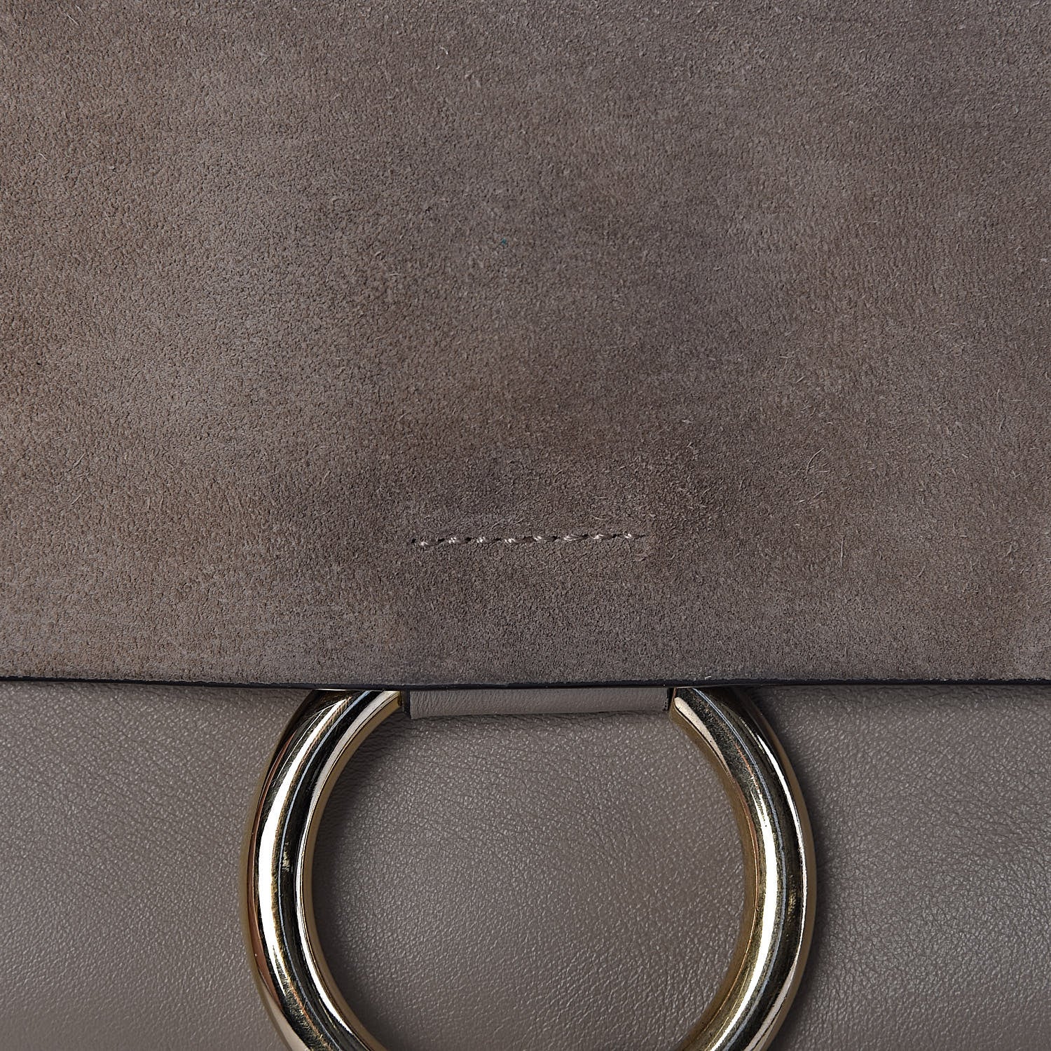 Chloe Suede Calfskin Small Faye Shoulder Bag Motty Grey 17 of 17