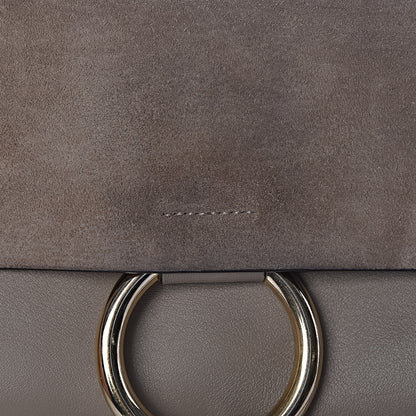 Chloe Suede Calfskin Small Faye Shoulder Bag Motty Grey 17 of 17