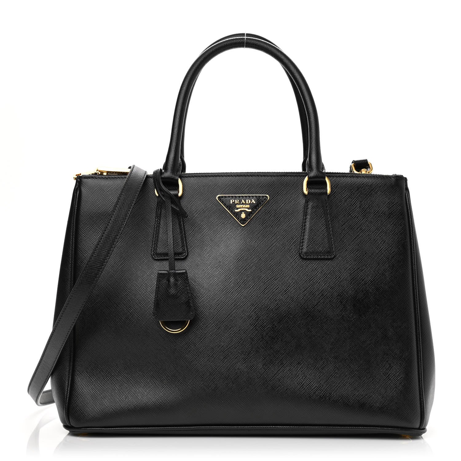 Prada Saffiano Medium Galleria Double Zip Tote Black 1 of 9