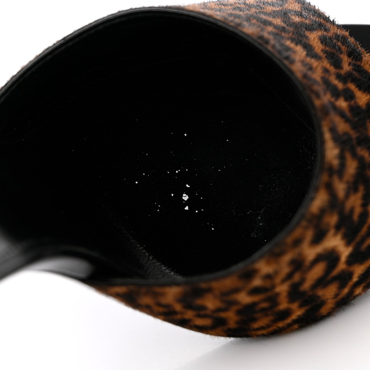 Pony Hair Leopard Print Sexy 95mm Pumps 38.5 Natural Black